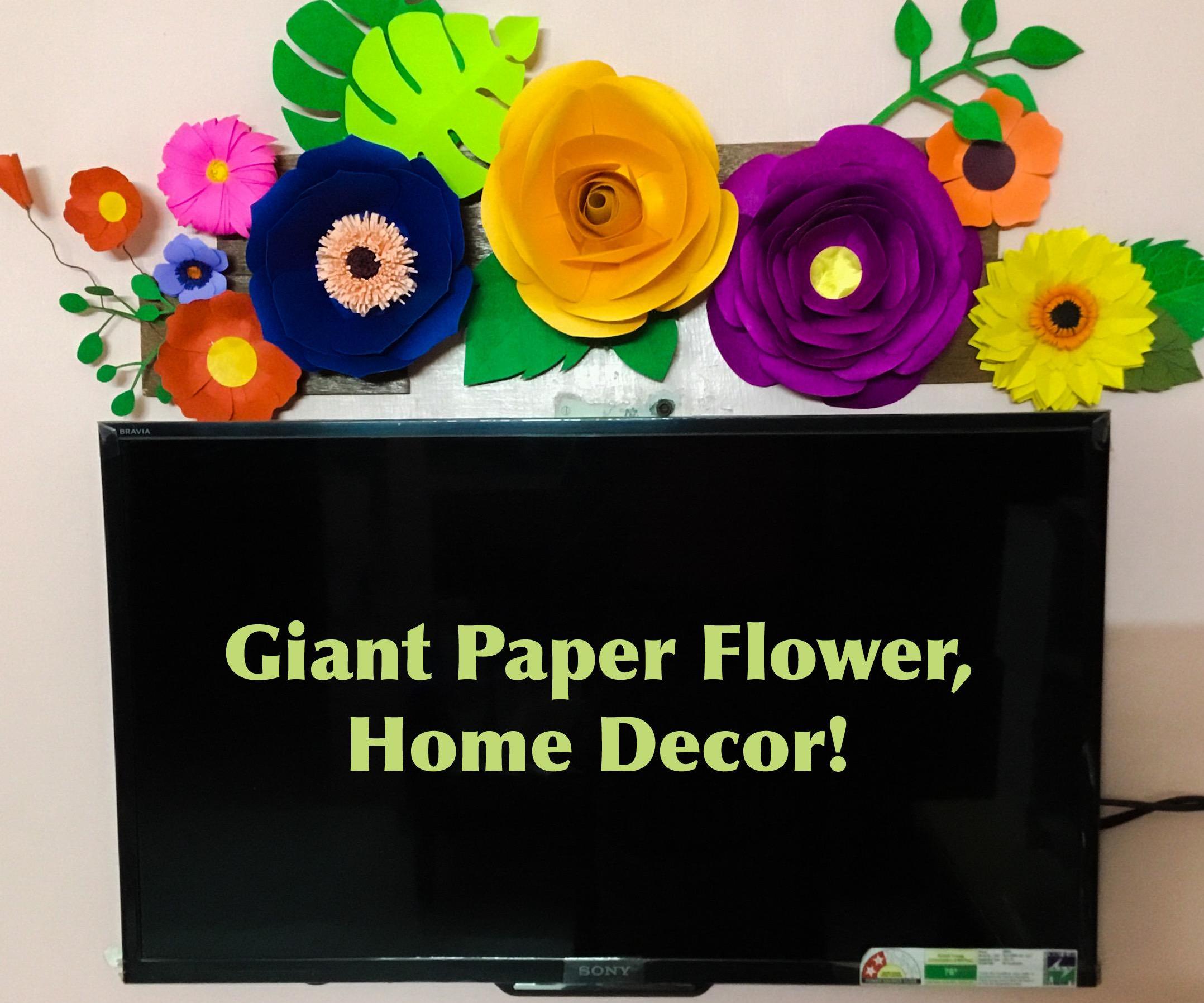 Giant Paper Flower, Home Decor [VIBGYOR in RIBGOVY Order]!