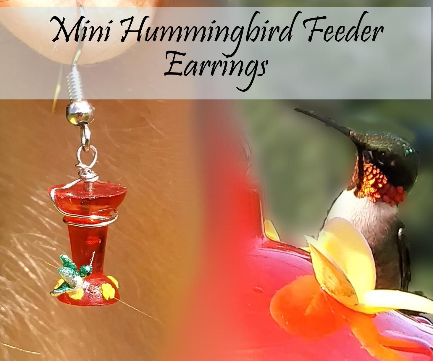 Mini Hummingbird Feeder Earrings