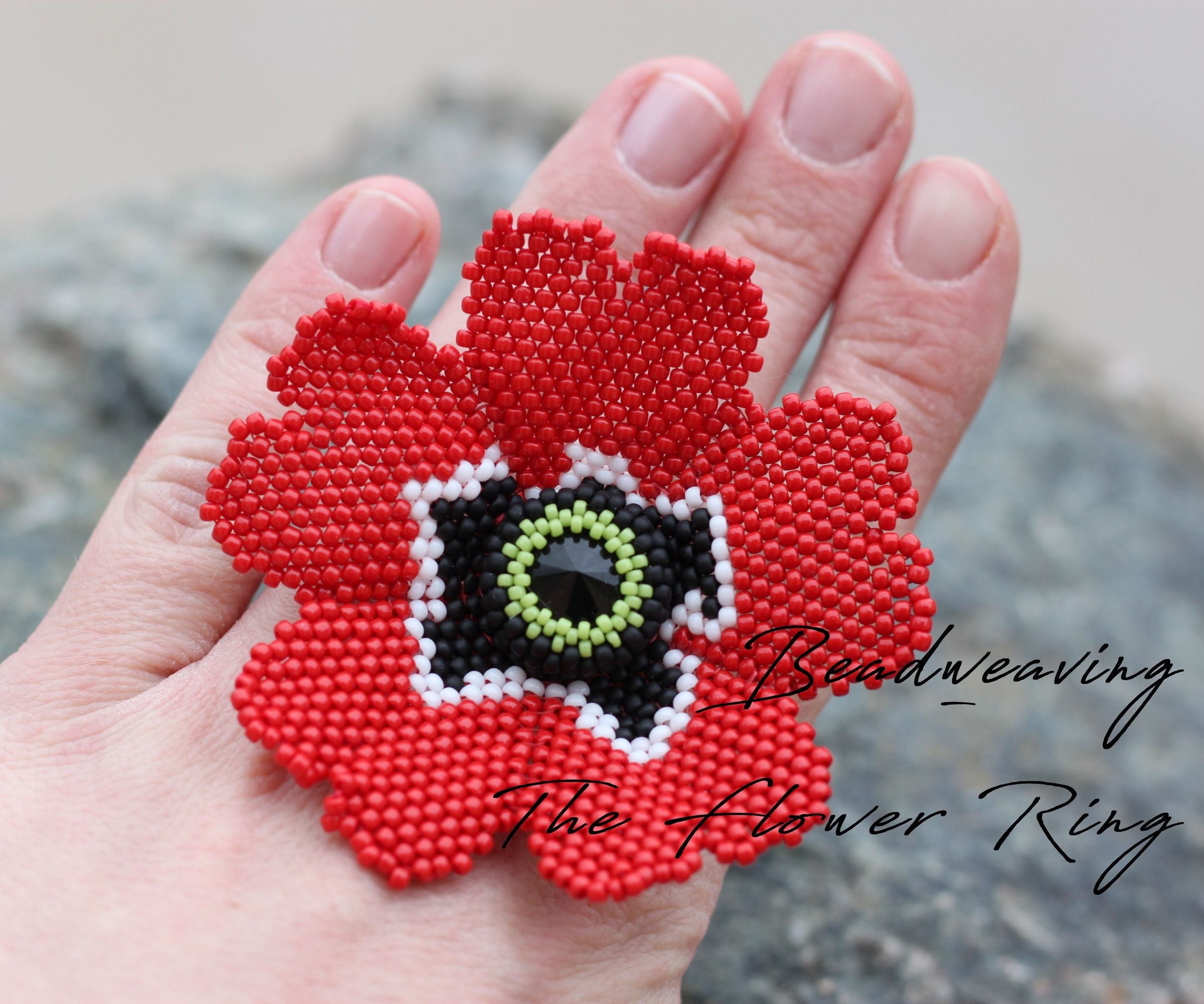 Beadweaving - the Flower Ring