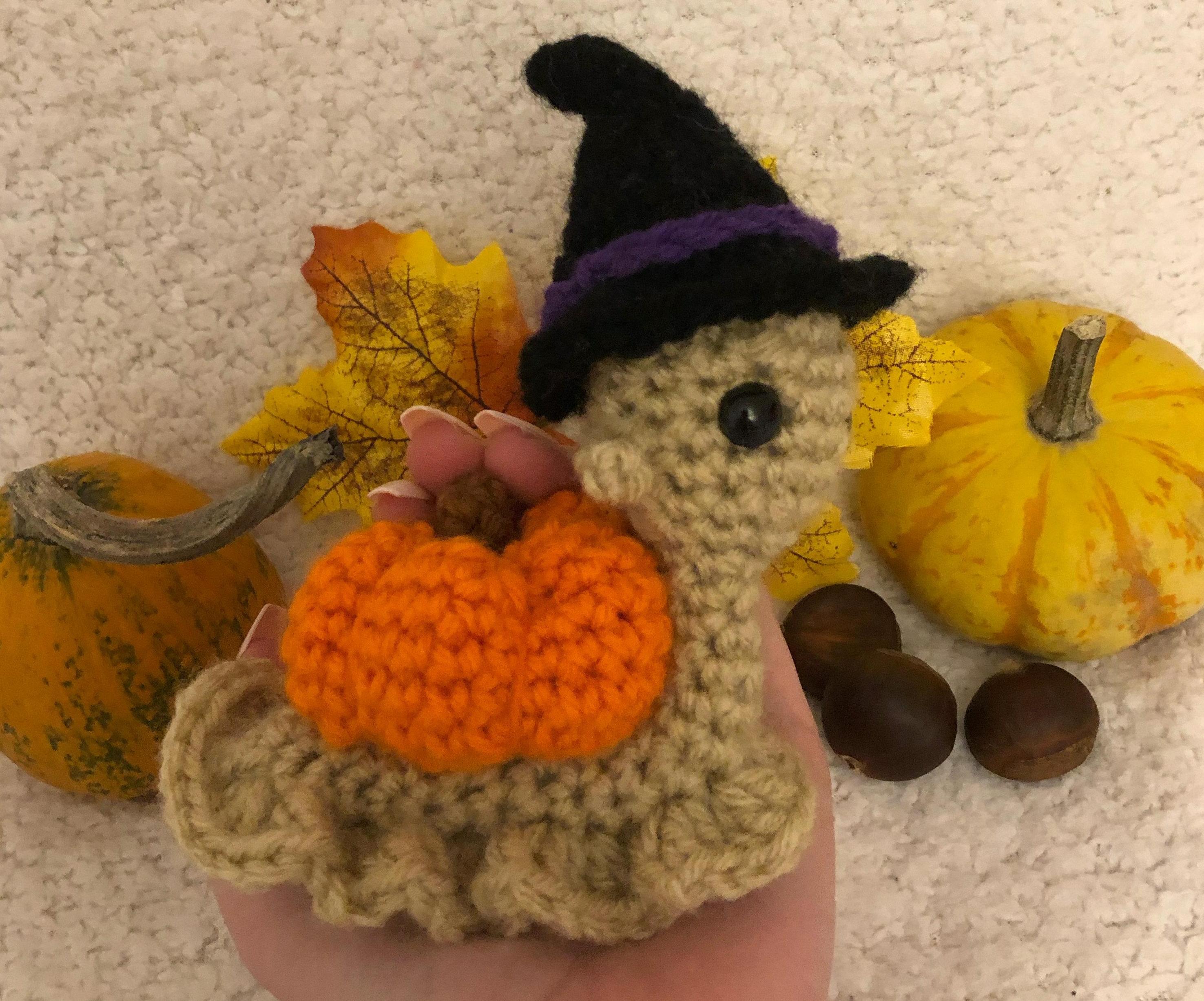 Crochet Halloween Pumpkin Snail