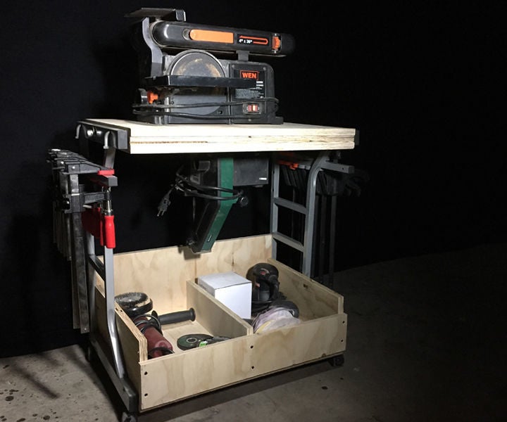 Flip Top Tool Cart From Reclaimed Desk