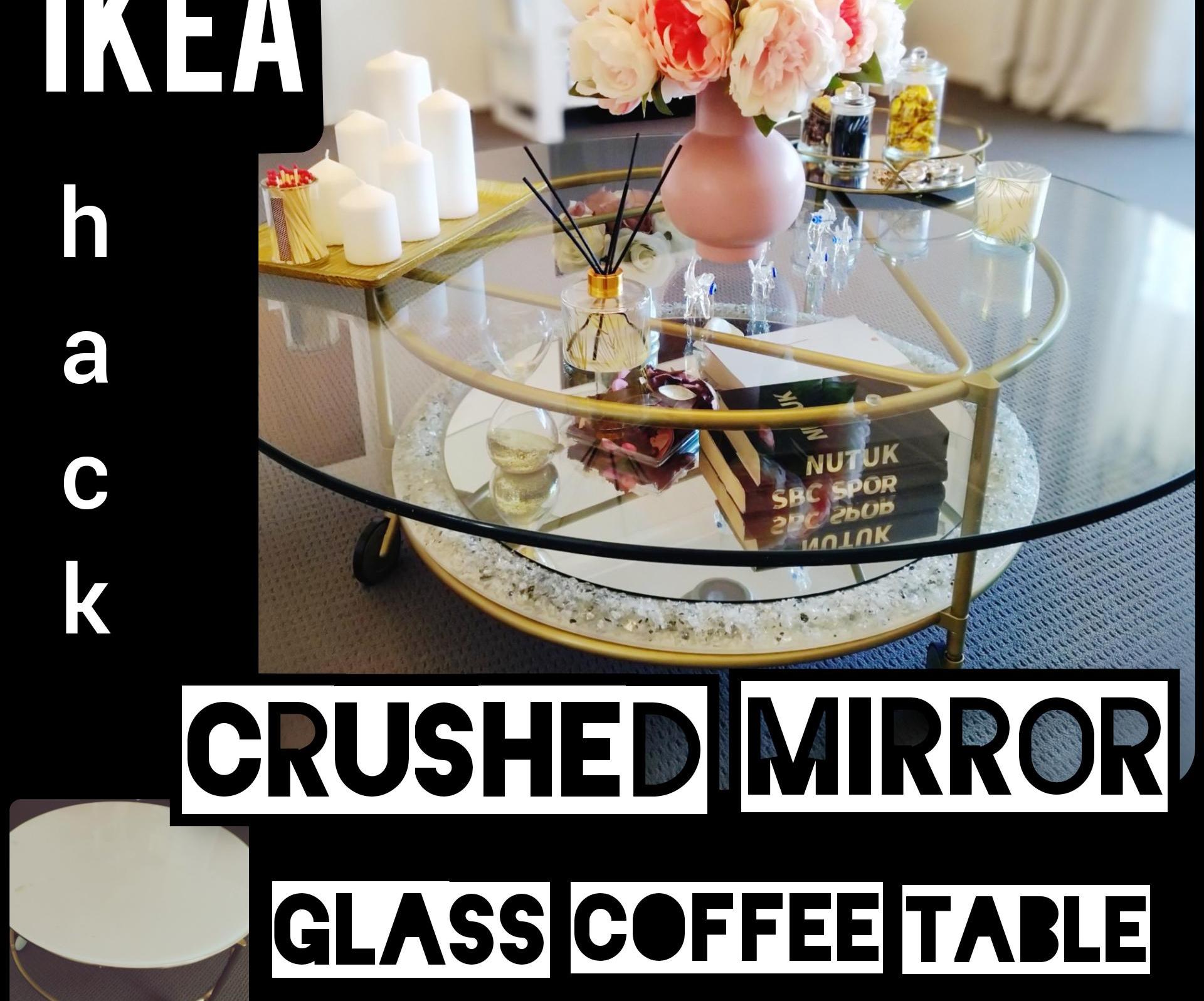 Coffee Table Makeover | Crushed Mirror Glass Coffee Table