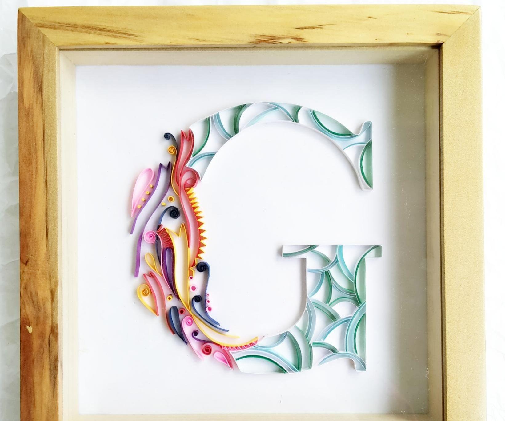 Colorful Paper Quilling Monogram G for Graduation