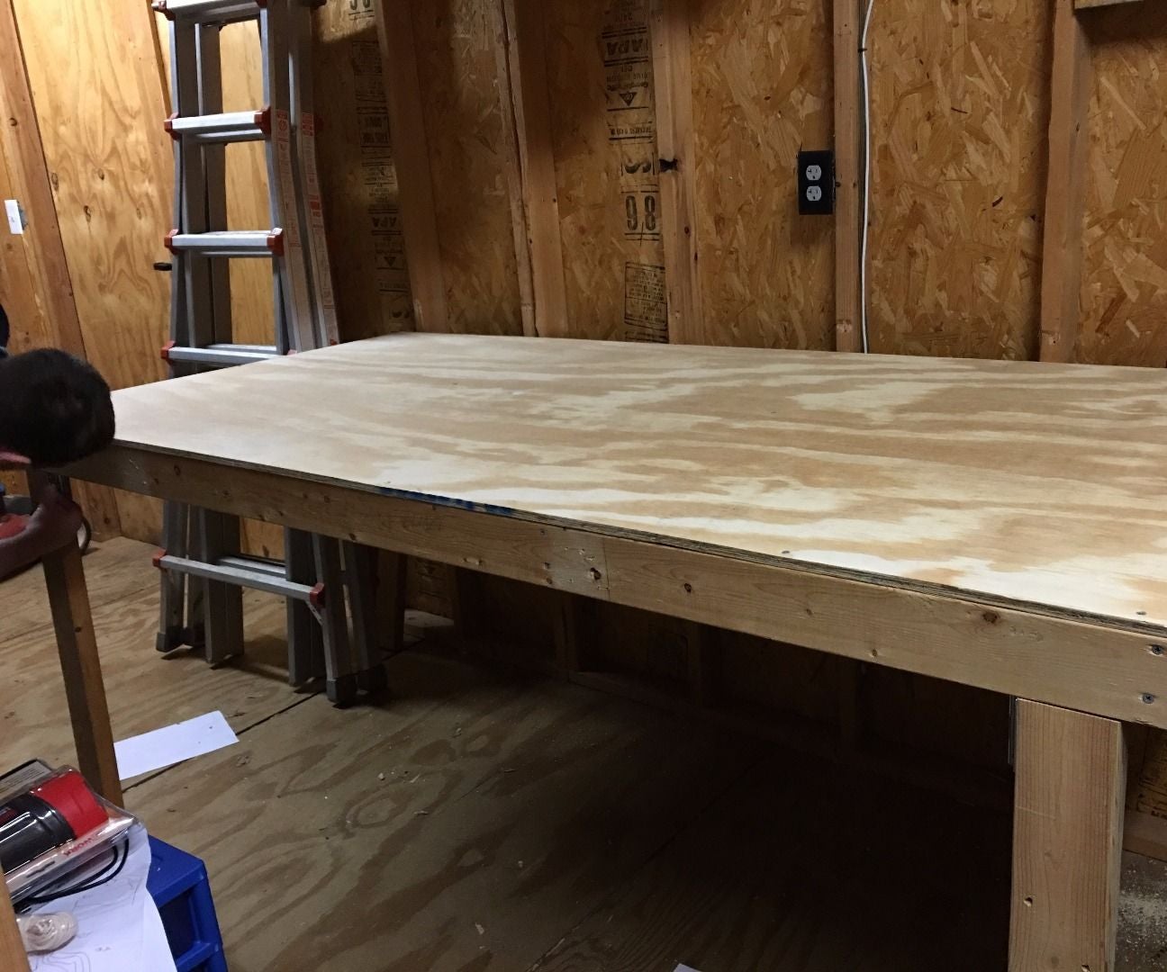 Folding Up Flat Workbench / Shop Table