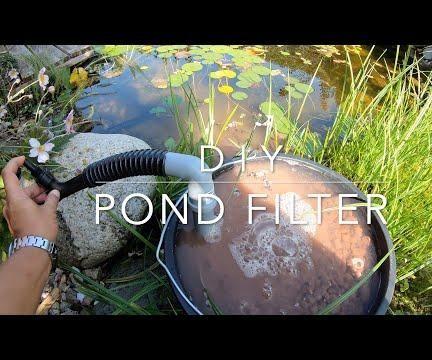 DIY Solar Powered Pond Filter With Skimmer