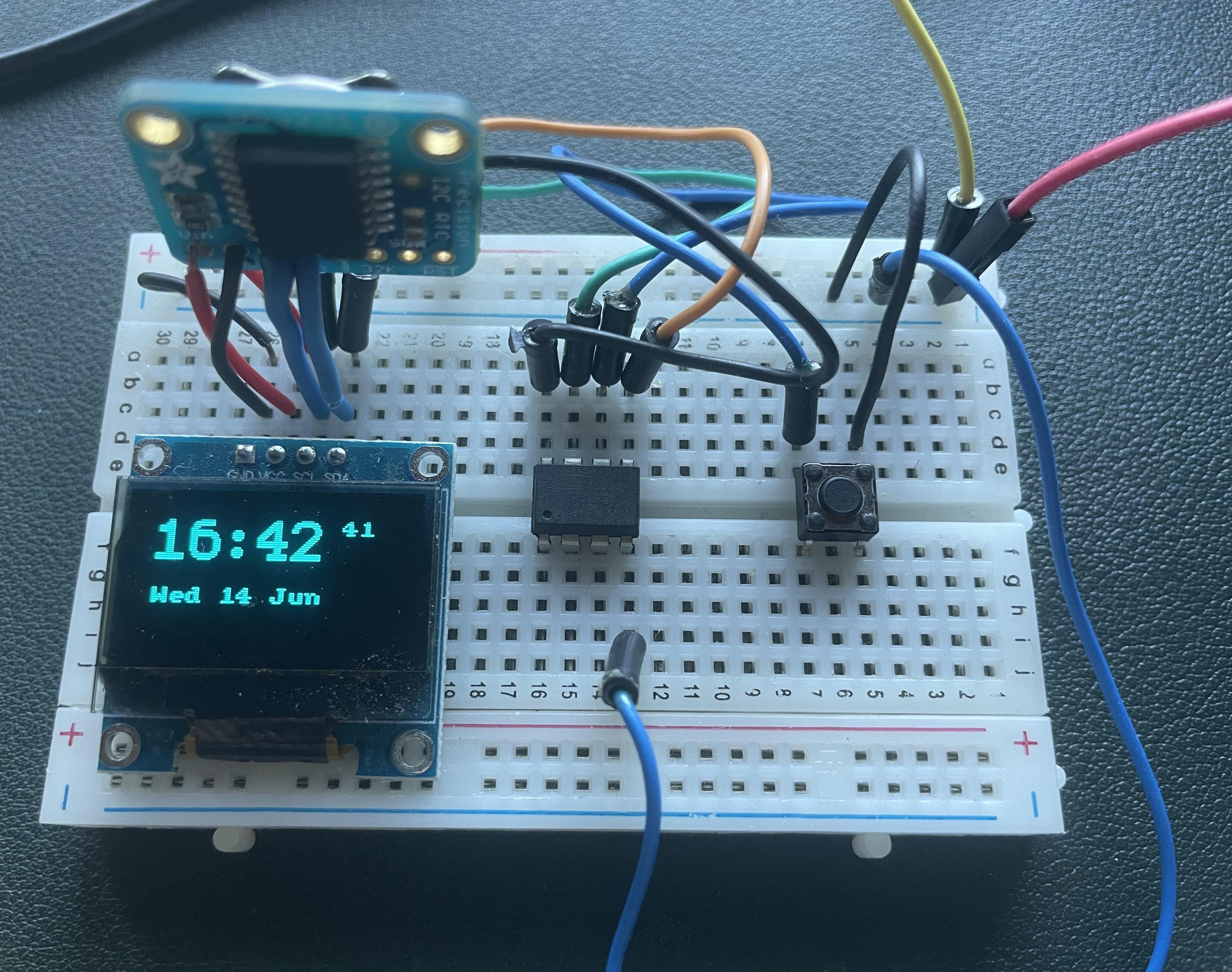 Breadboard Watch Using Attiny 85, DS 3231 Real Time Clock, a Push Button and the Arduino IDE