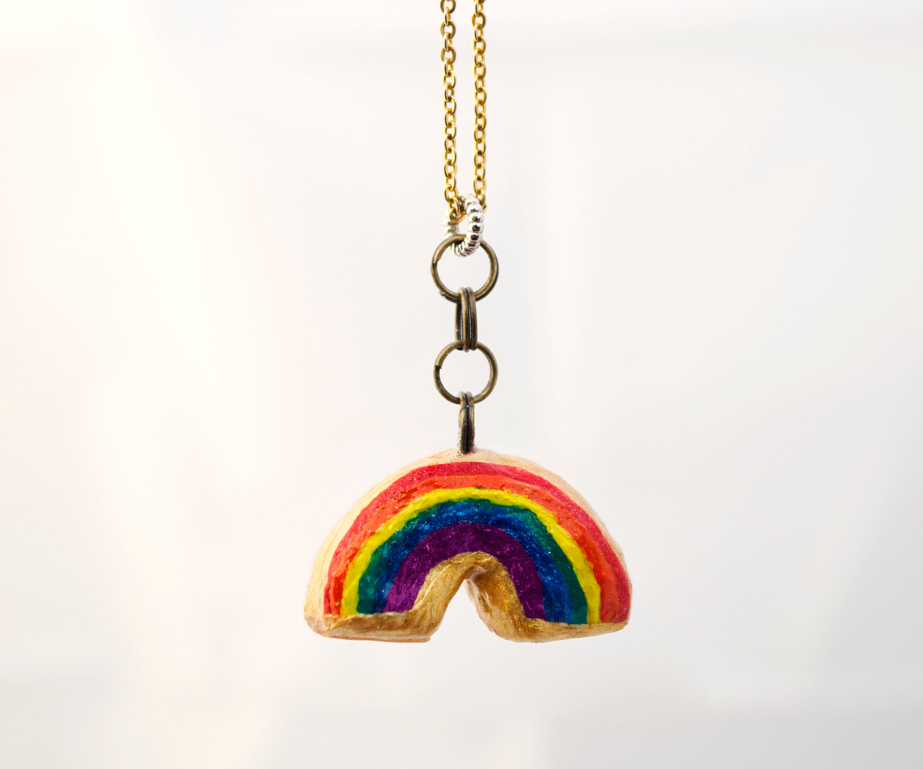 Rainbow Necklace, Keyring, and Badge