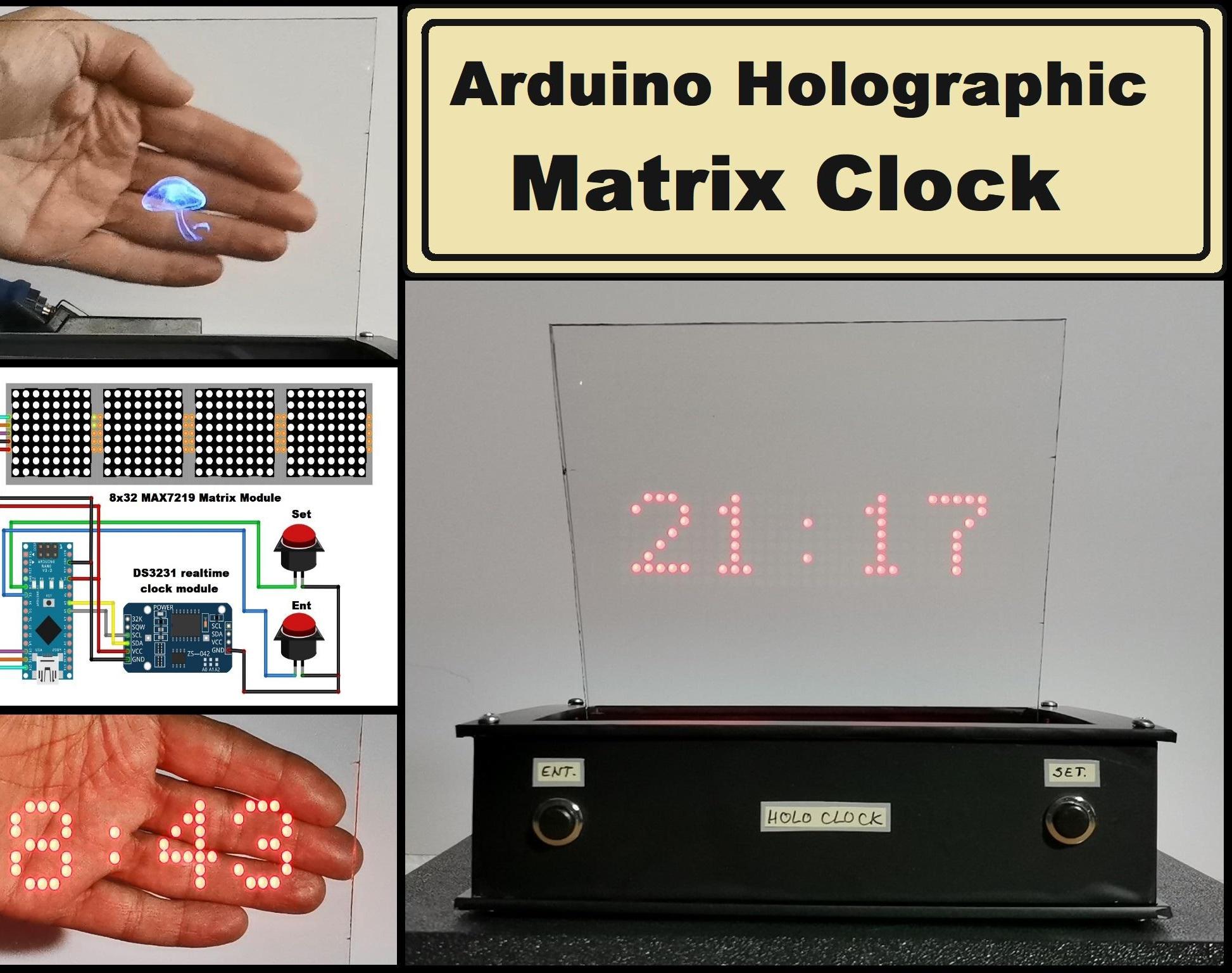 DIY Arduino Holographic Matrix Clock