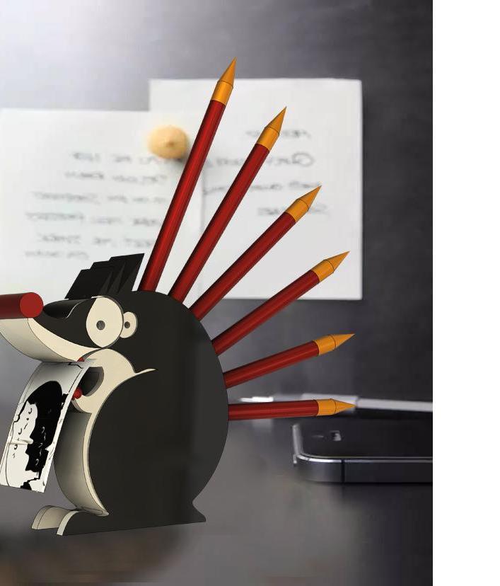 Hedgehog —— Pencil Holder With Post-it Fixture
