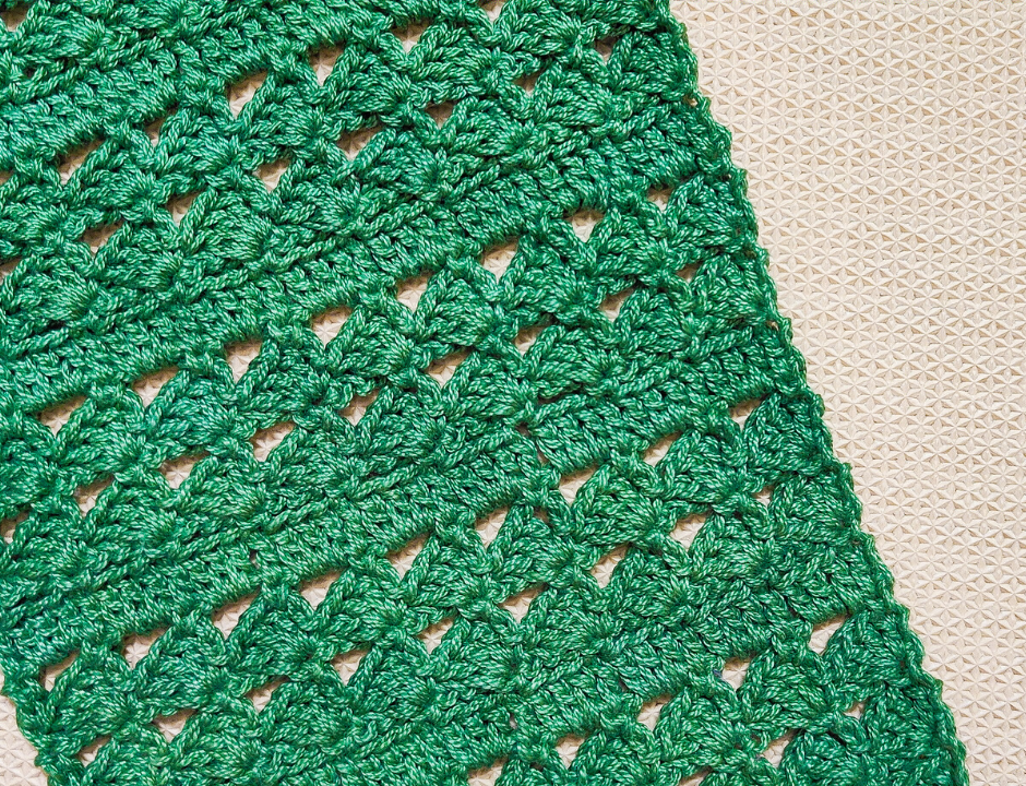 Spring Green Space Easy Crochet Table Runner