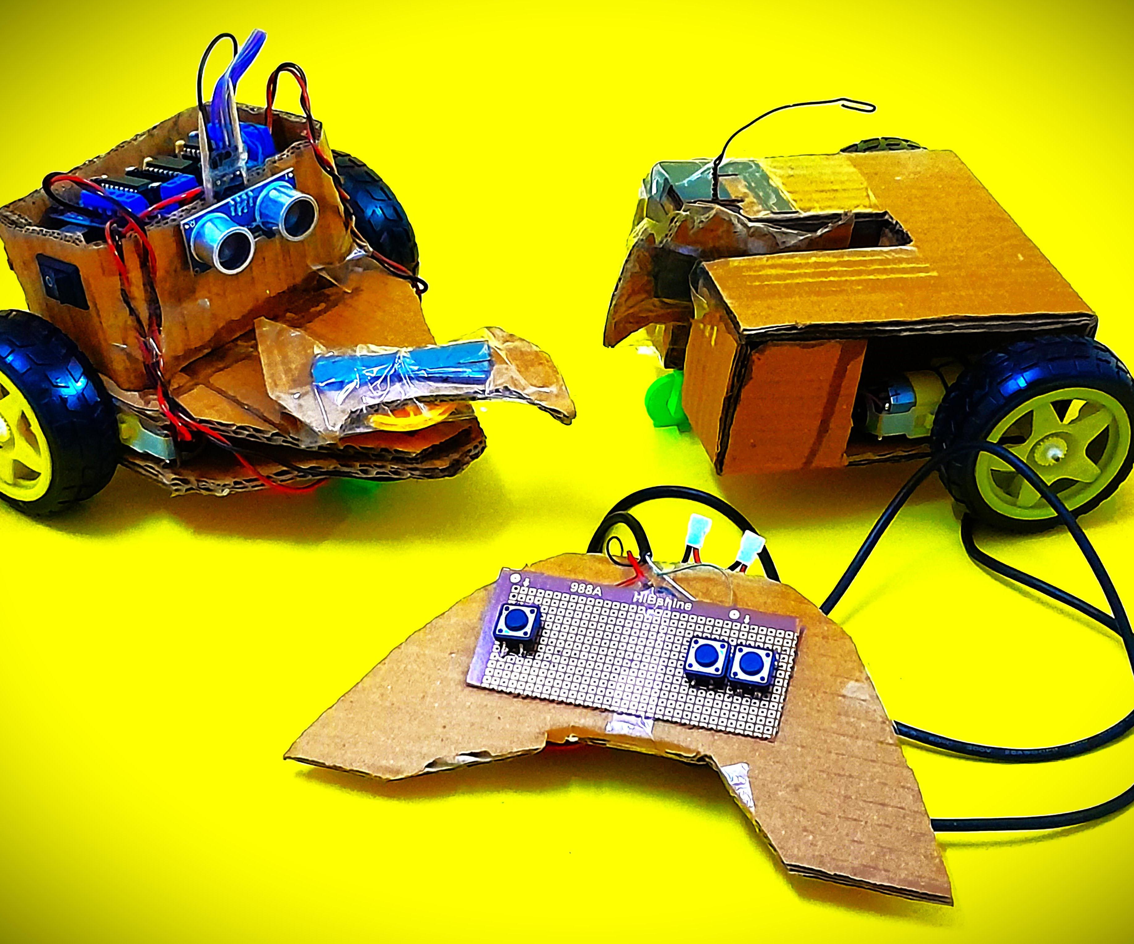 CarduBots: Cardboard Arduino Bots- Player Vs A.I Challenge- Kids S.T.E.M. Battle Project