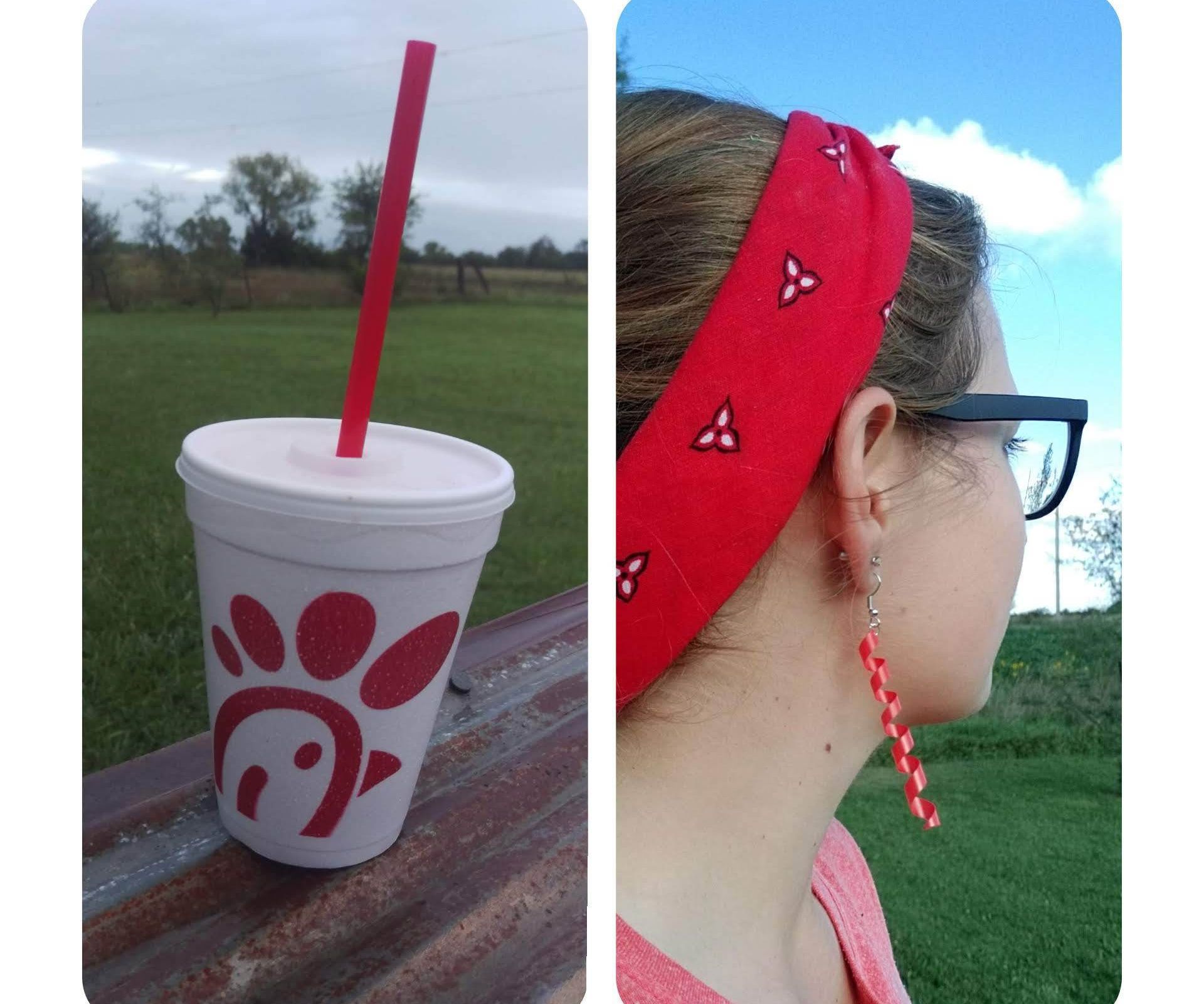 Up-cycled Straw Earrings 