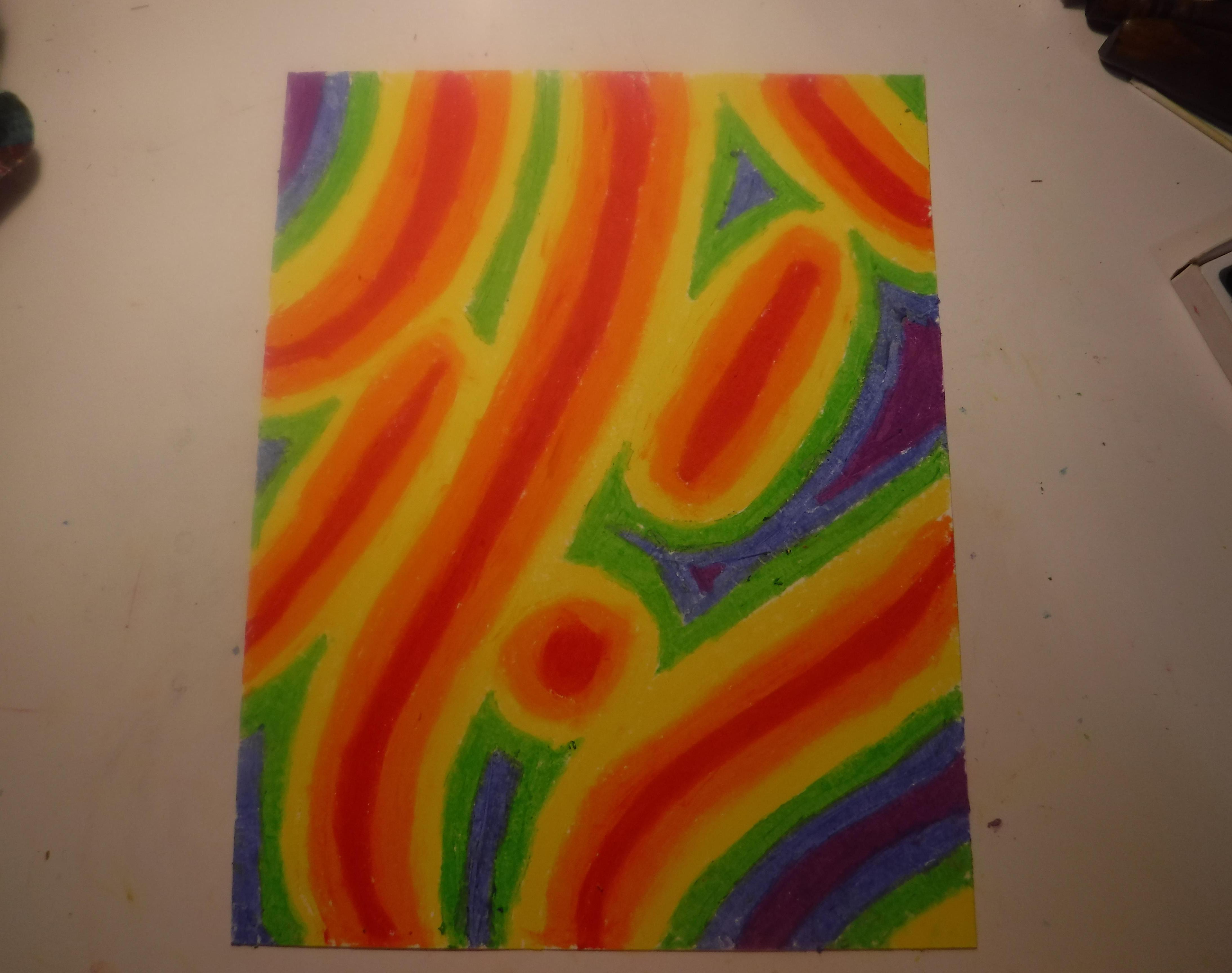 Oil Pastel Rainbow Picture