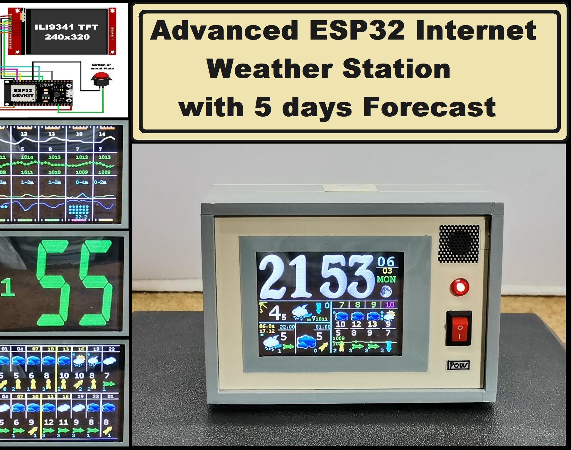 Advanced ESP32 Internet Weather Station With 5 Day Forecast