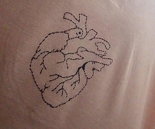 Heart Organ Embroidery in Shirt