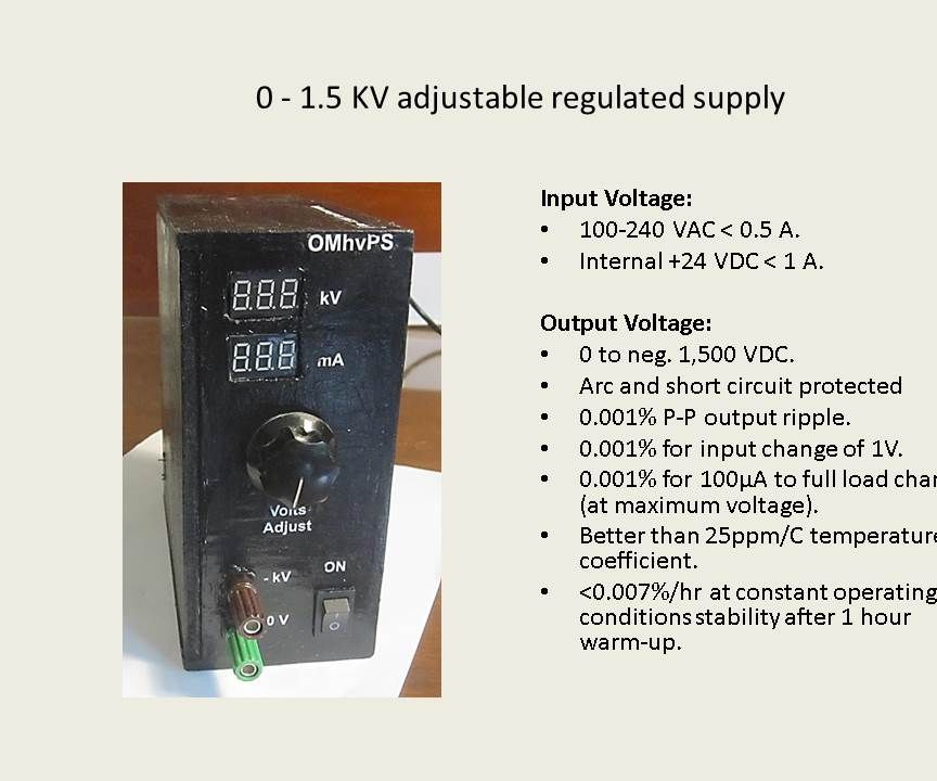 High Voltage Power Supply (0 - 1,500 V)