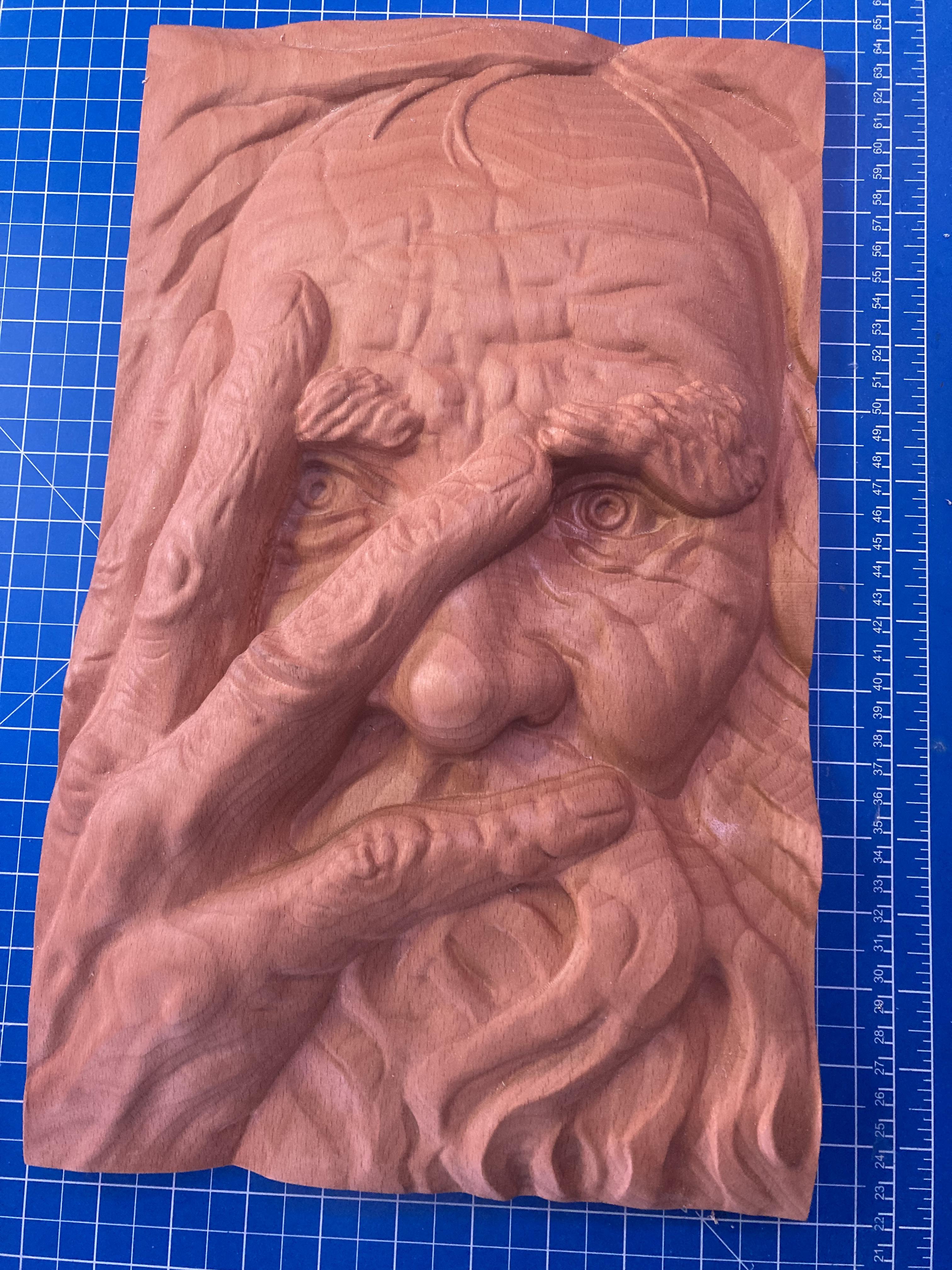 Old Man Face Relief