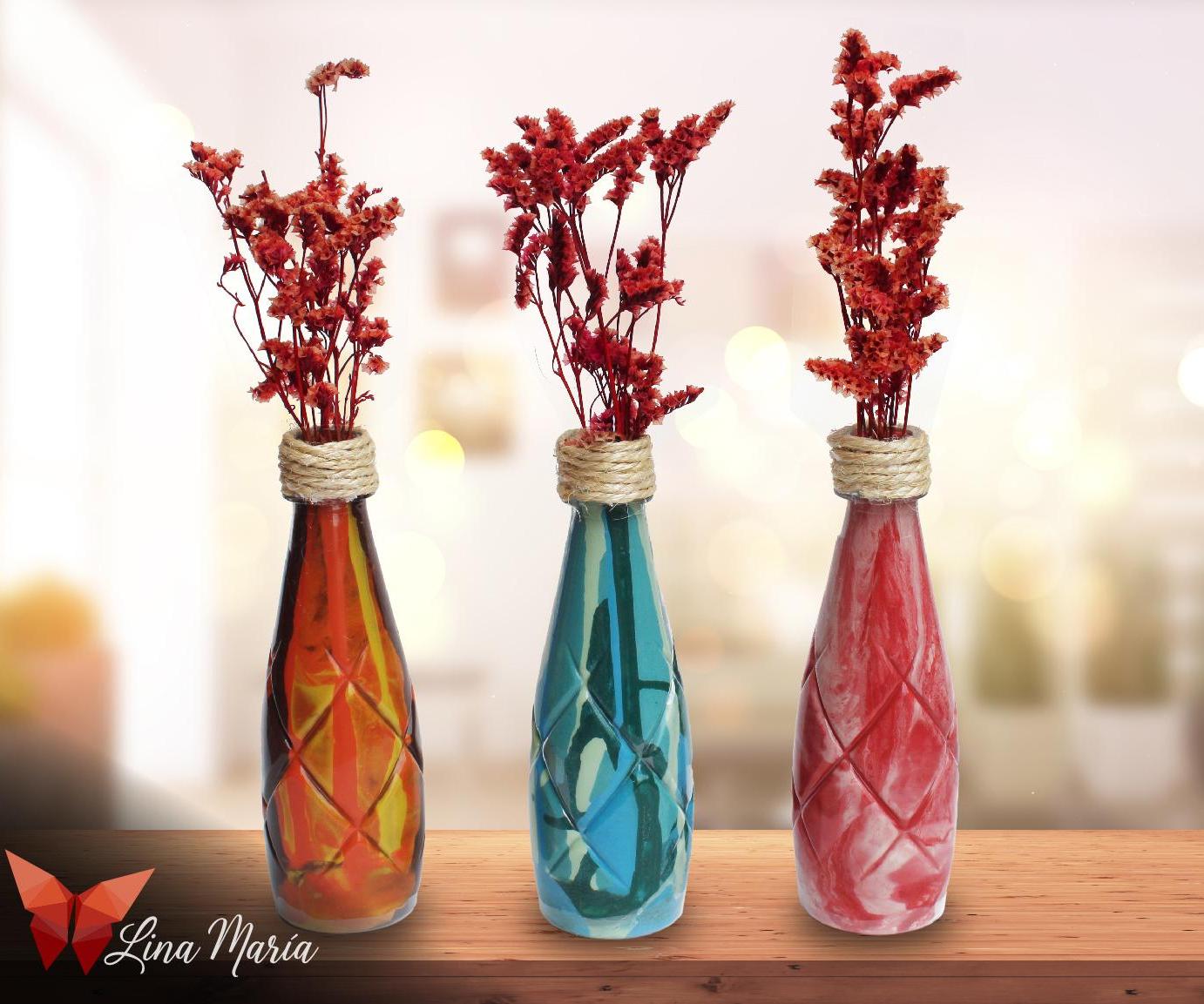 Flower Vases With Melted Crayons