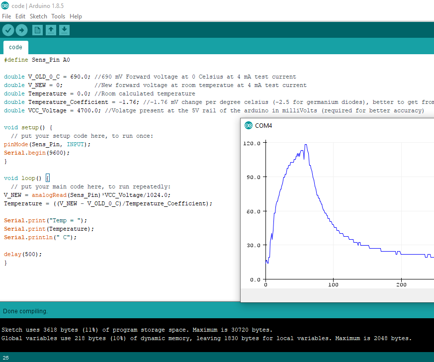 DIY Temperature Sensor Using One Diode