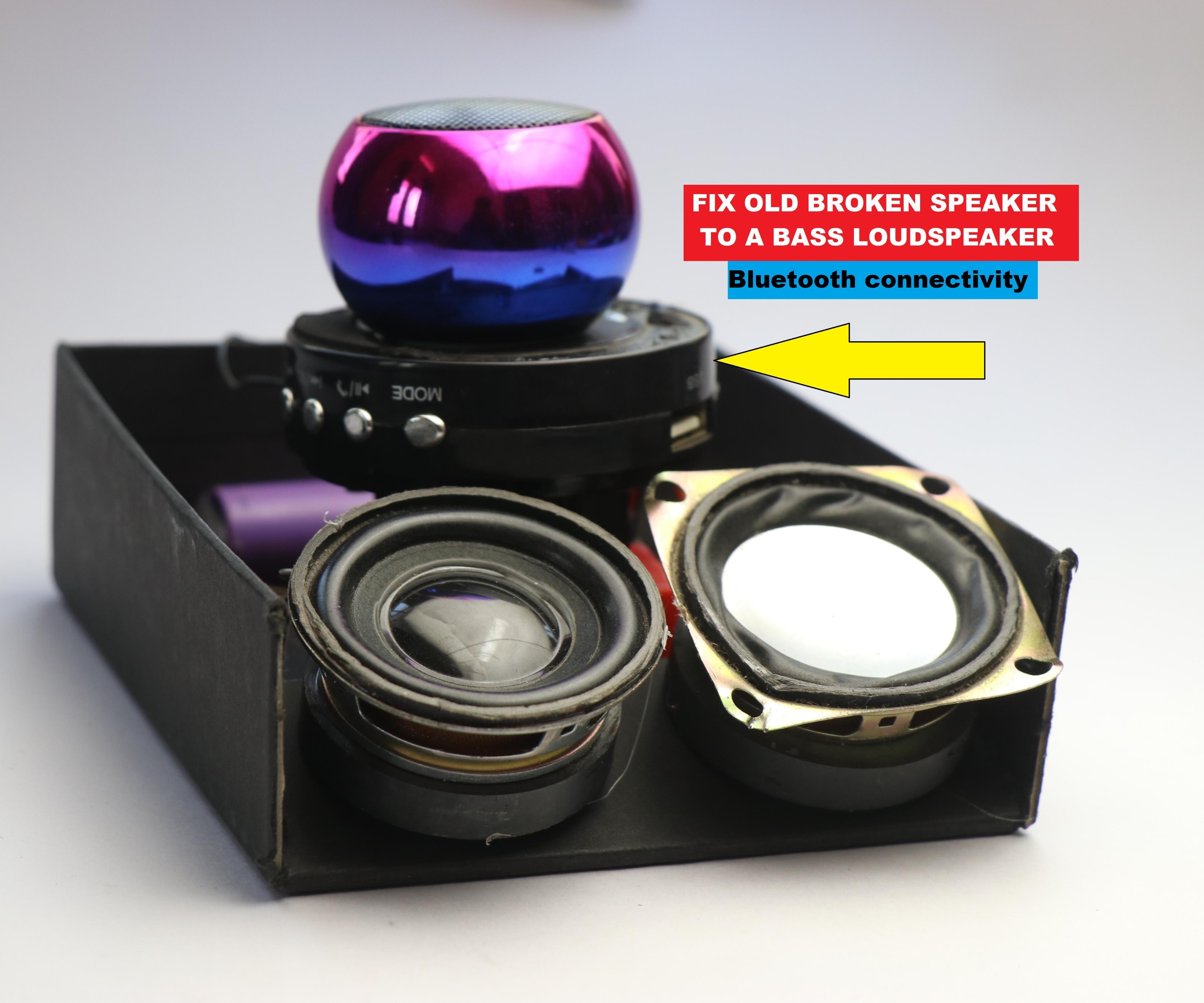Fix Broken Bluetooth Speaker to a Dual Bass Loudspeaker