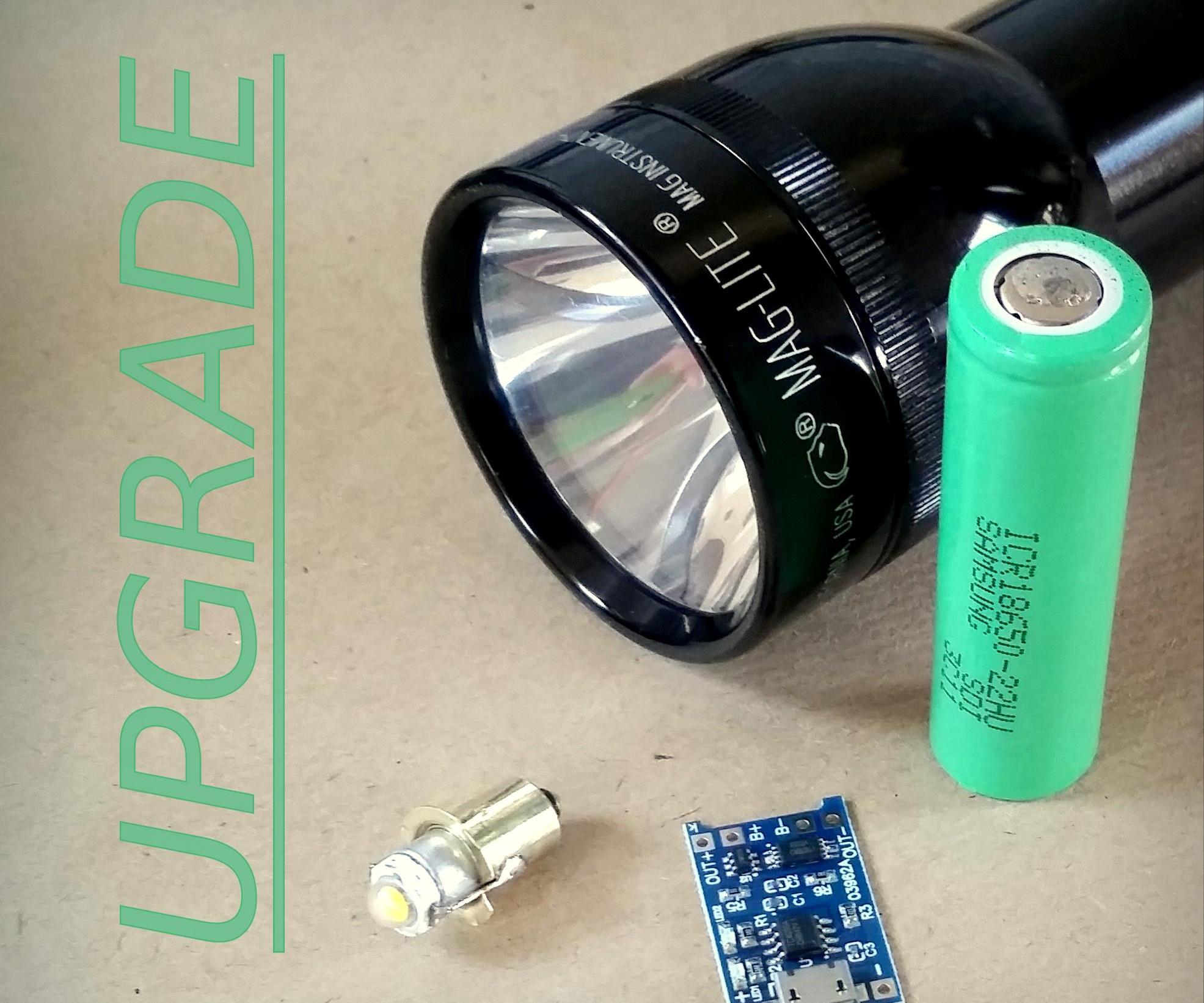 DIY Maglite USB Rechargeable 18650 and LED Upgrade