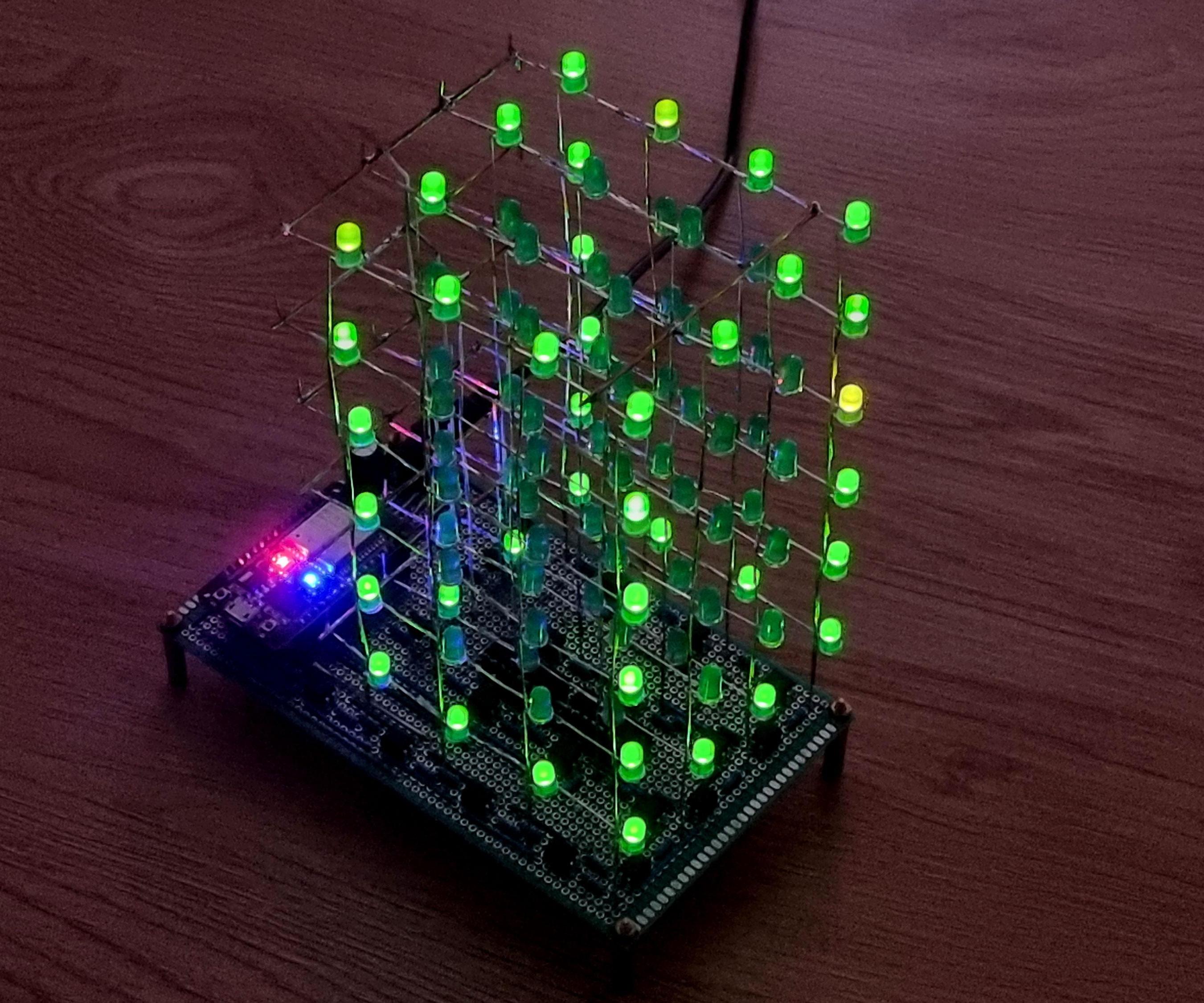 IR-controlled 4x4x6 LED Tower/Clock on ESP32