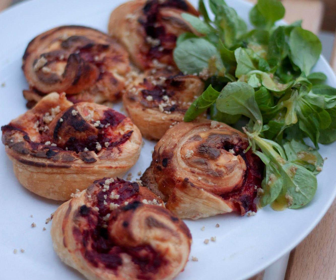 Goat Cheese and Beetroot Puff Pastry