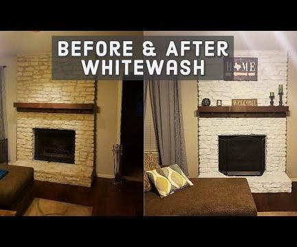 Whitewashing a Fireplace