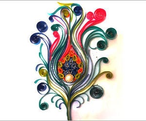 DIY Room Decor With Quilling Art: Feather Wall Frame.