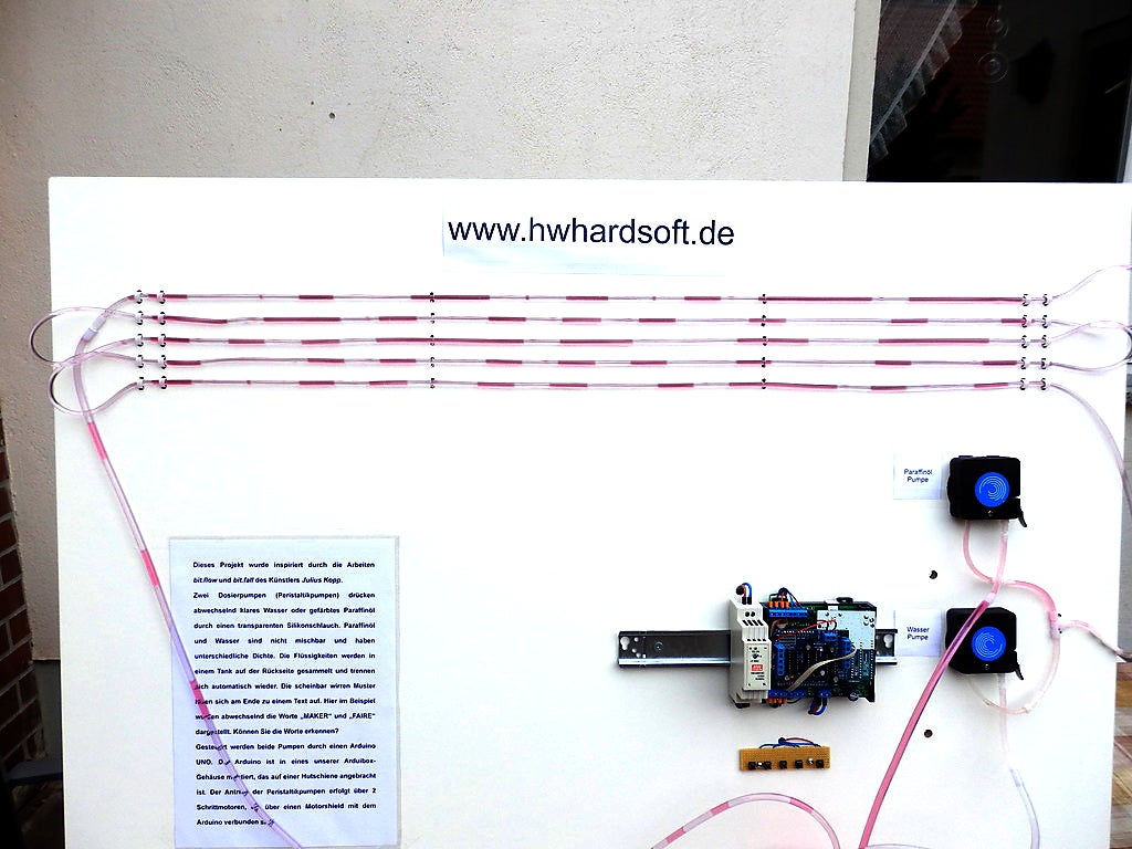 Arduino Paraffin Oil / Water Dot Matrix Display