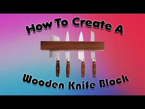 How to Create a Magnetic Hanging Wooden Knife Block