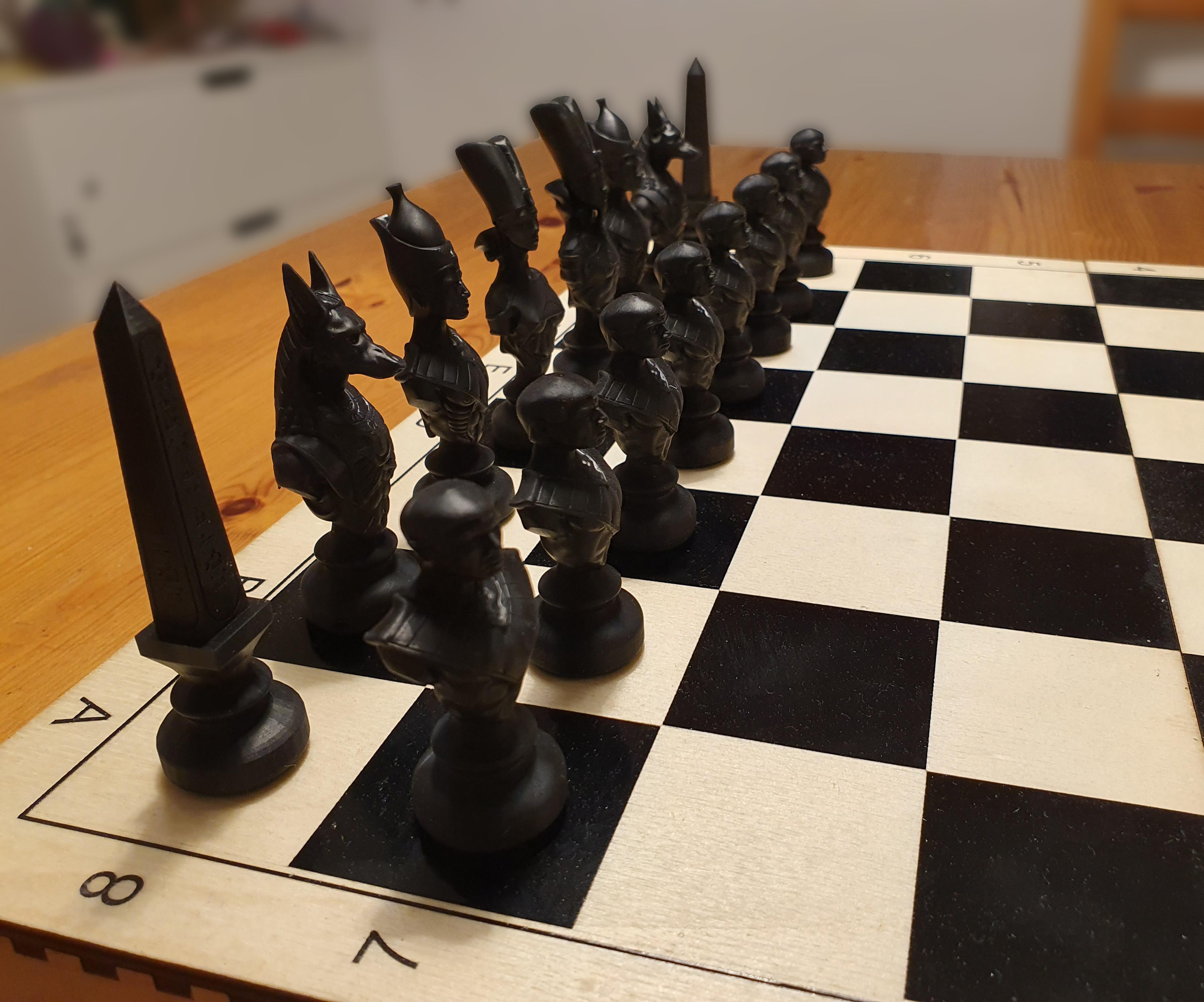 Laser Cut Chess Board and Figures Box