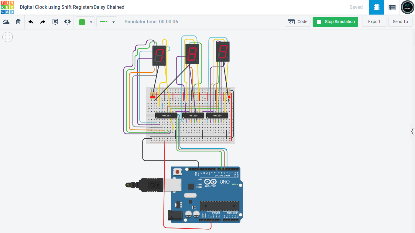 Using Multiple Shift Registers for Multiple 7 SEGMENT Display With Arduino