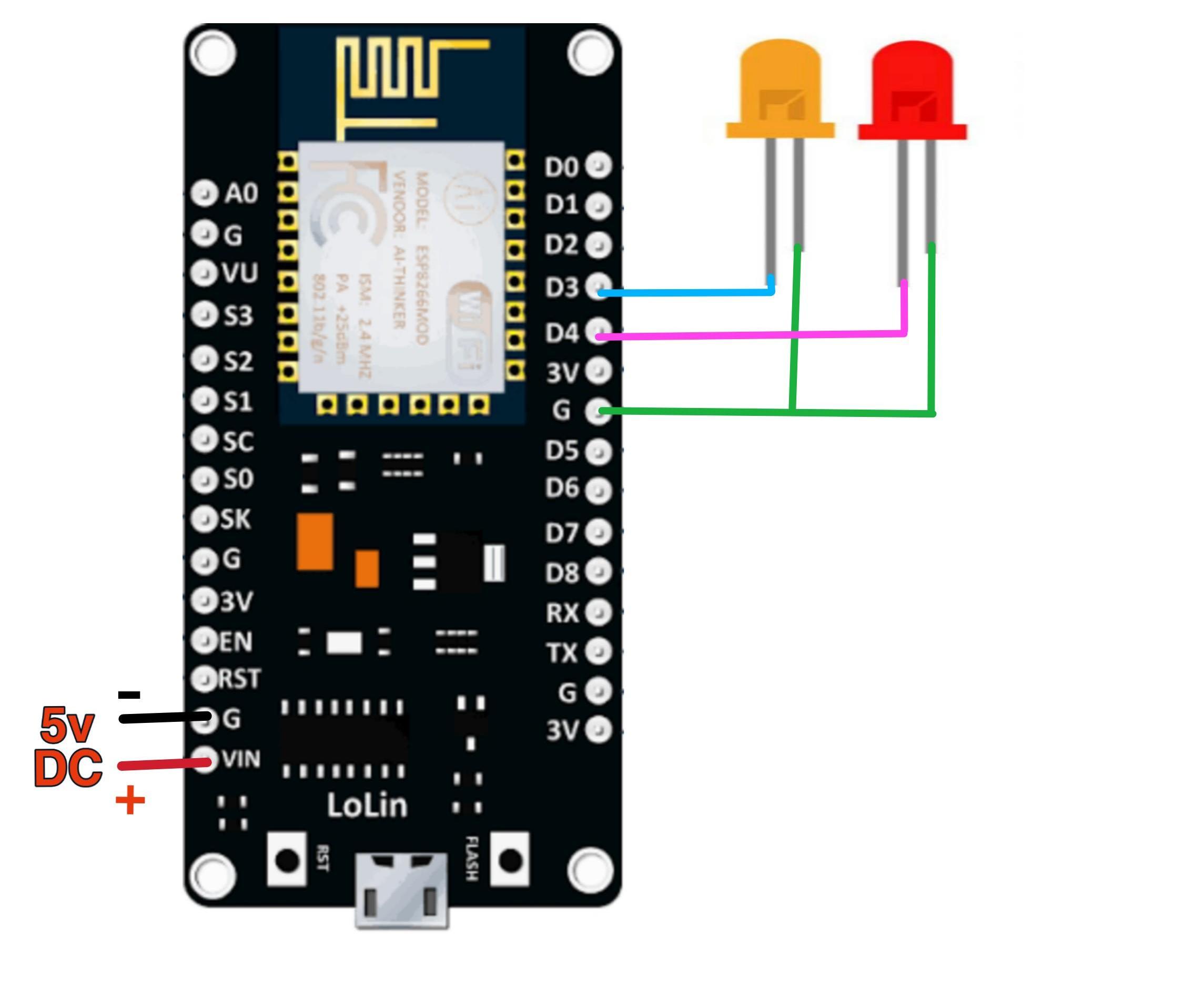 Simple Wi-Fi Controlled LED Using Nodemcu in Access Point(AP) Mode.