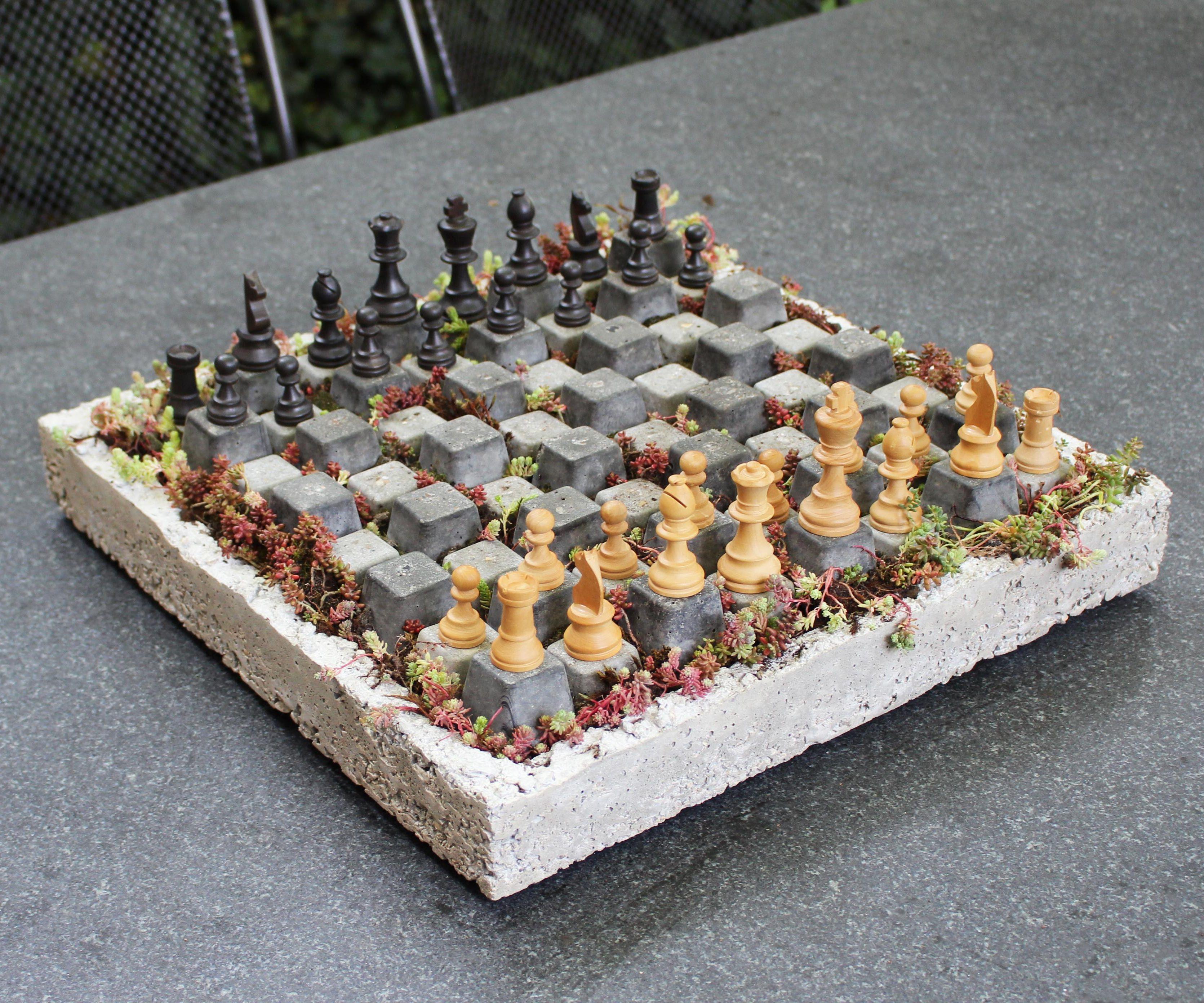 Concrete Chessboard Planter