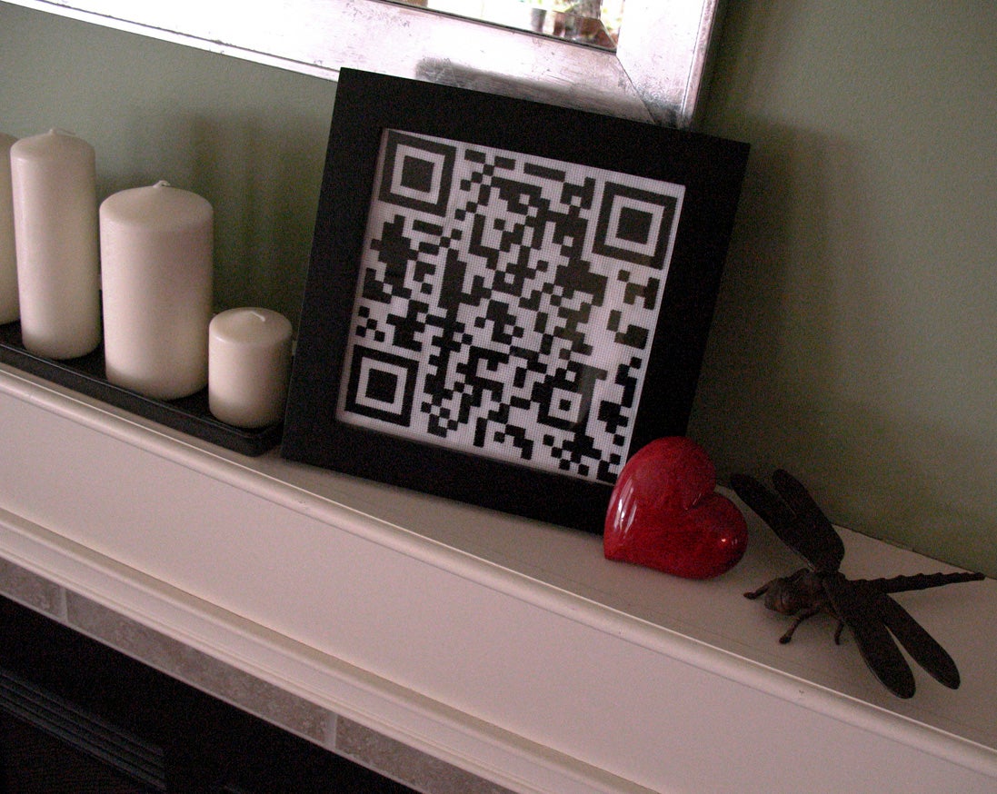 QR Code Love Note Needlepoint