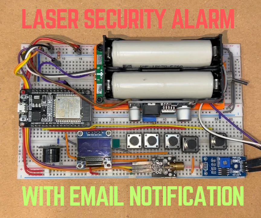 Laser Security Alarm With Email Notification (Prototype)