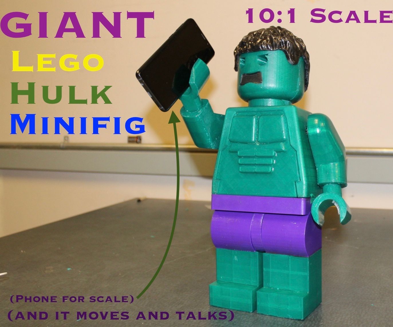 Moving and Talking Giant Lego Hulk MiniFig (10:1 Scale)