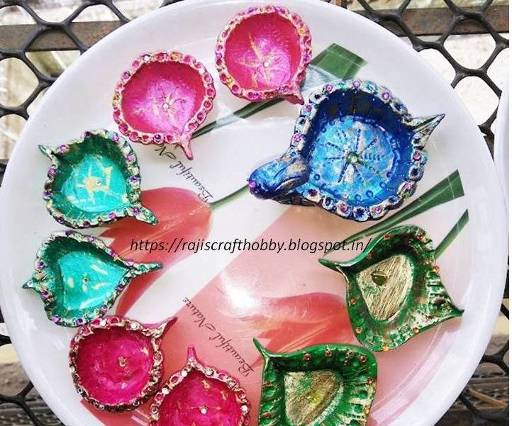 Homemade Clay Oil Lamps - Diya 