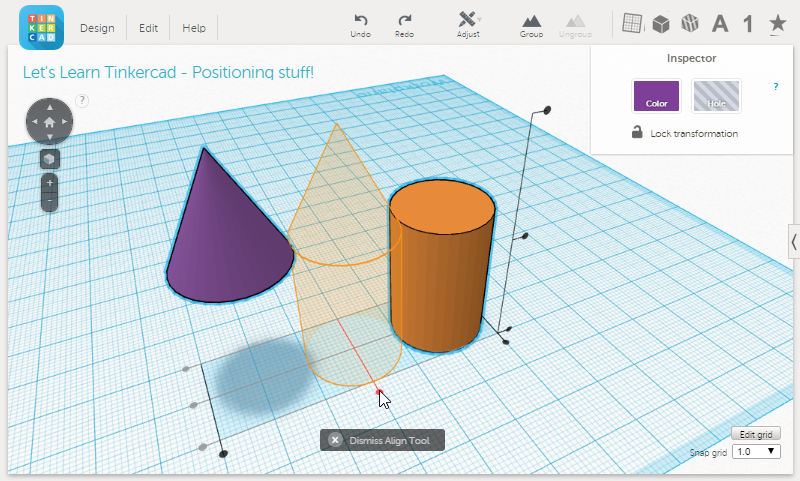 Use the Align Tools and the Workplane Helper