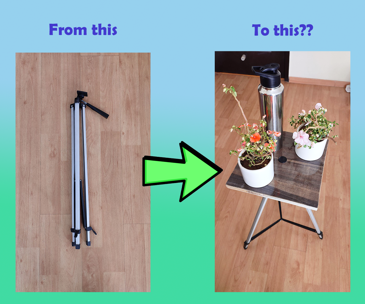 Lets Make a Small Table With an Old Tripod?