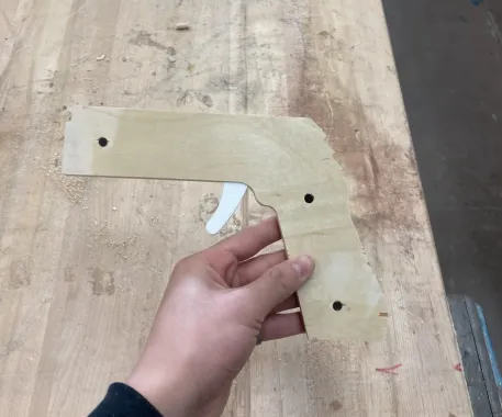 Three Shot Wooden Rubber Band Gun