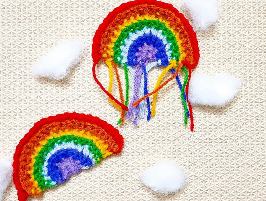 How to Make a Super Easy Crochet Rainbow Applique