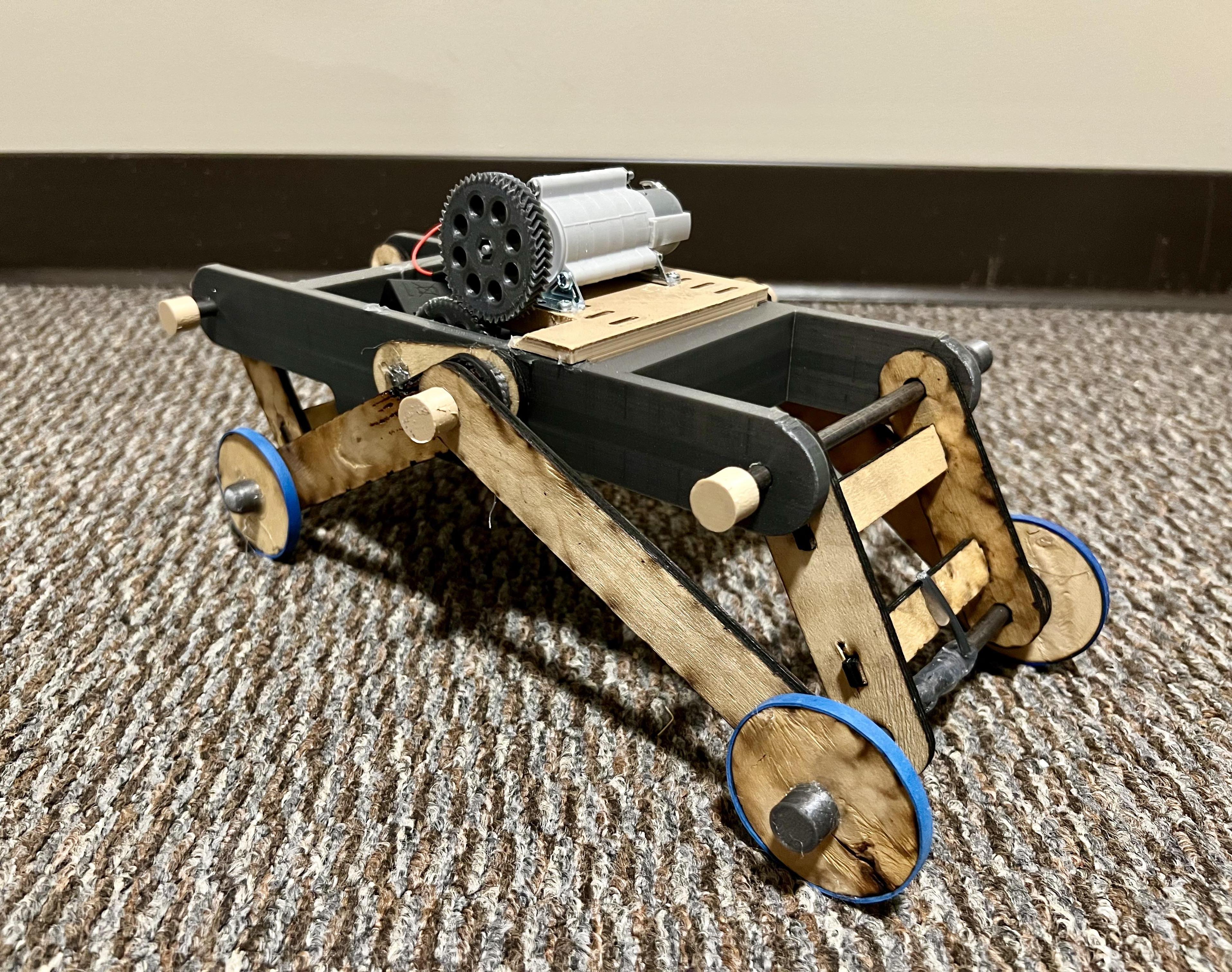 CNC Laser Cut Crawling Robot 6 Bar Mechanism UW Platteville