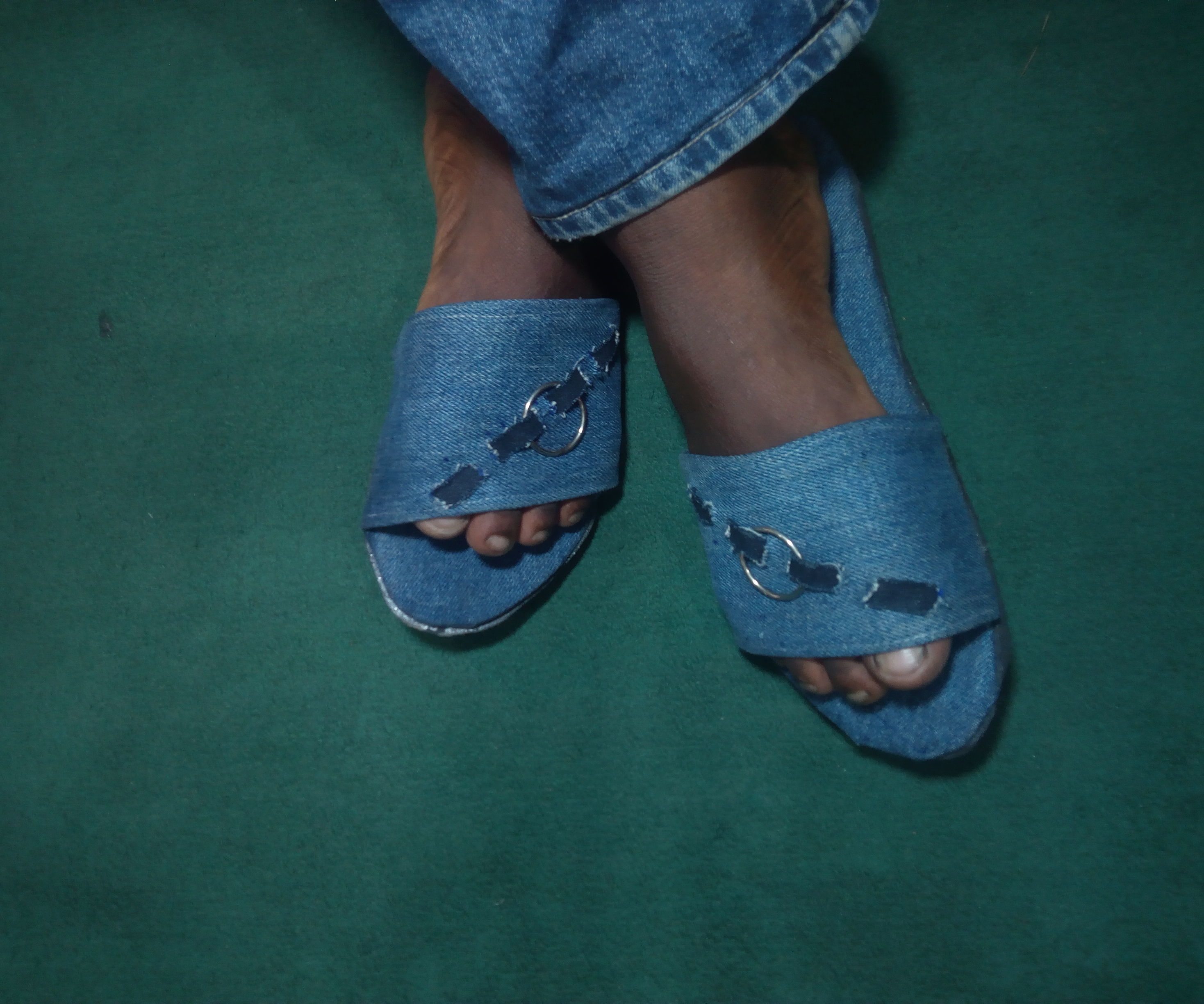 Homemade Denim Slippers  (sliders)