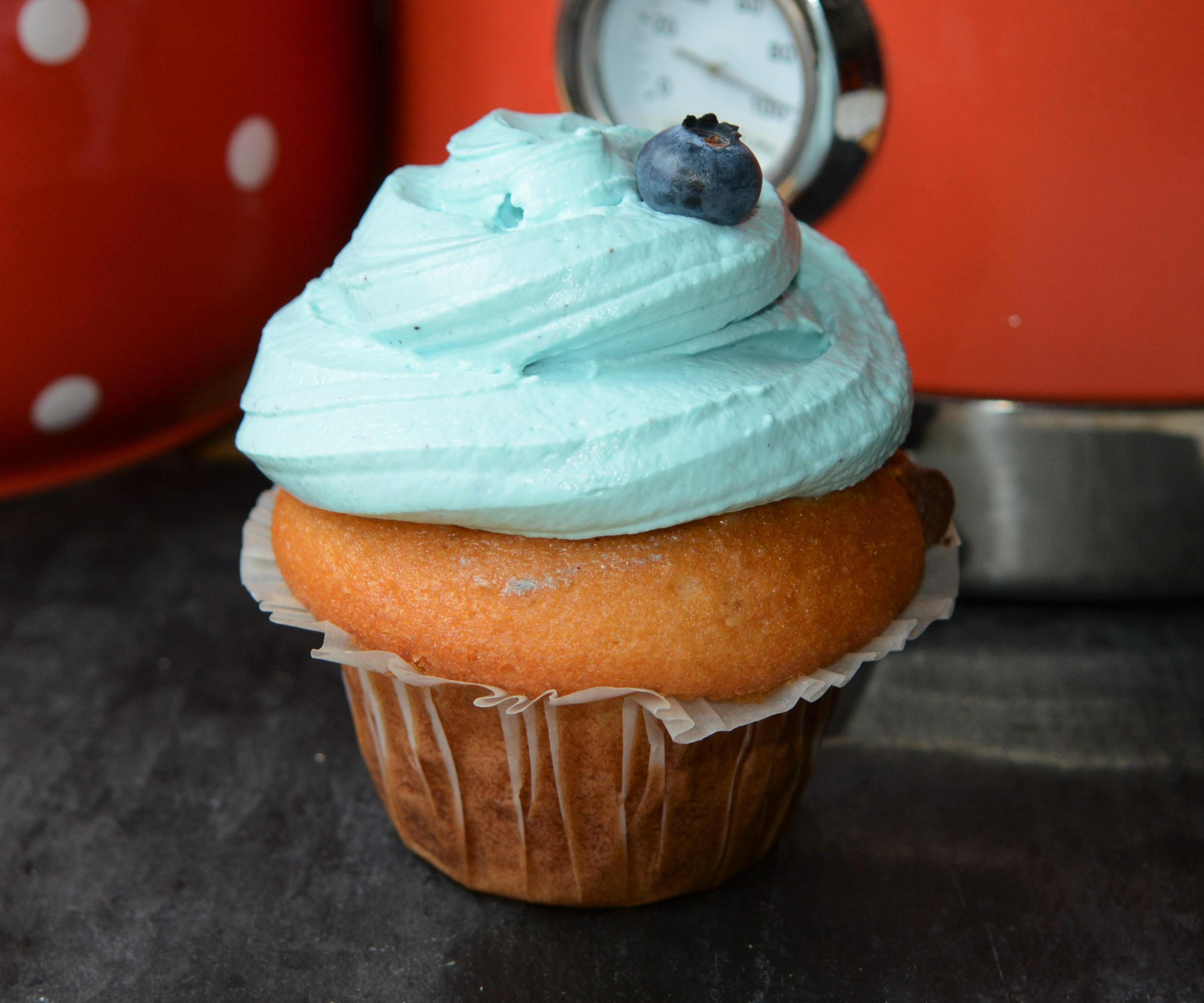 Natural Food Dyes - Blue Buttercream With Freeze Dried Blueberries 