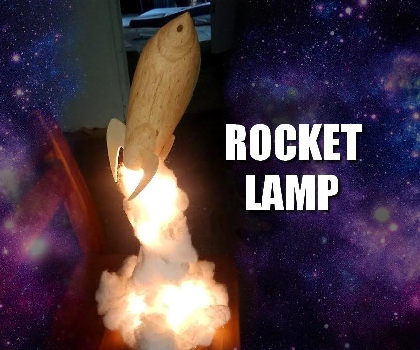 Wood-turned Rocket Lamp