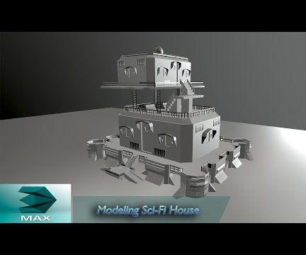 3ds Max Modeling Scifi House (timelapse) 