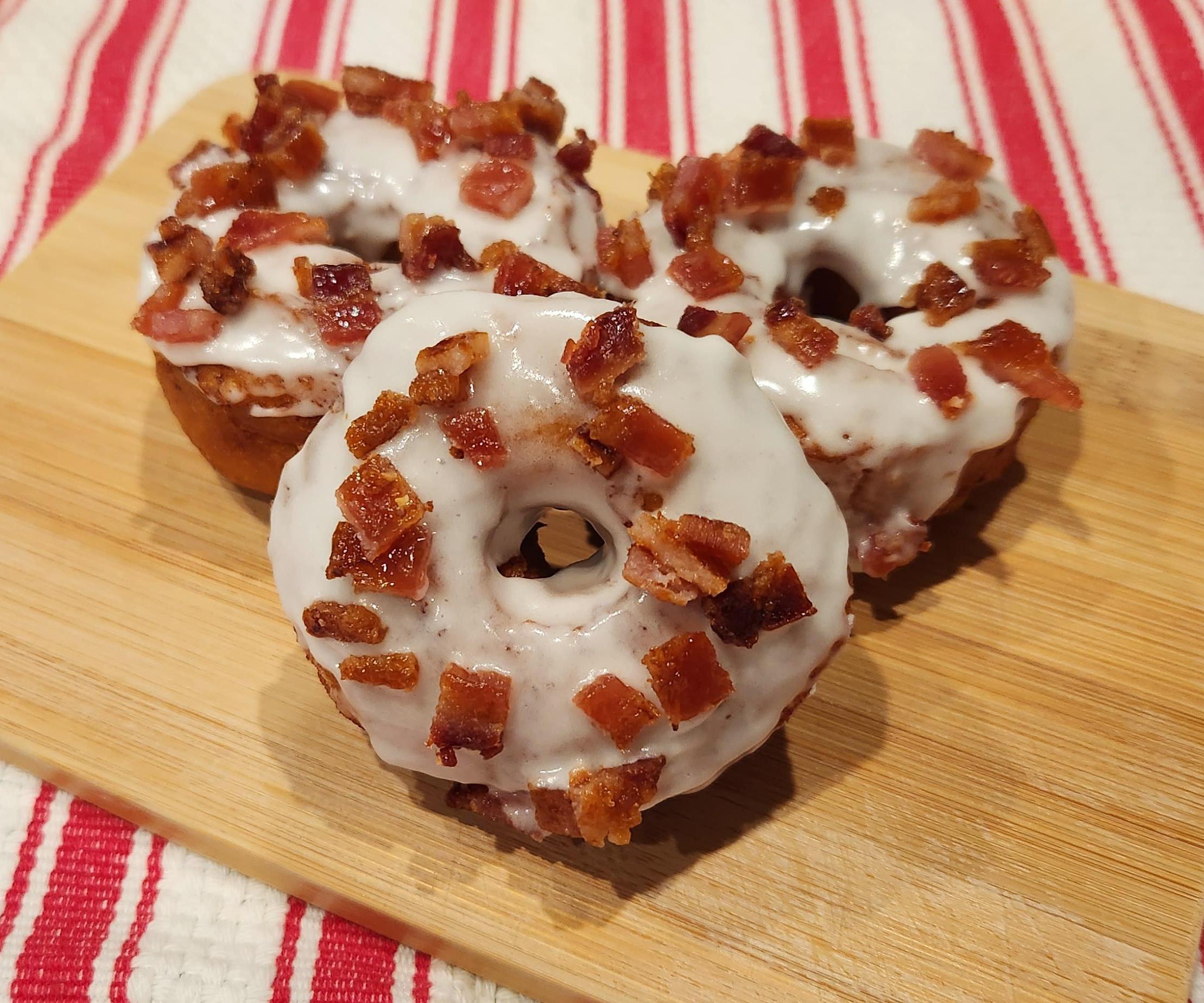 Sinful Cinnamon Roll Candied Bacon Doughnuts