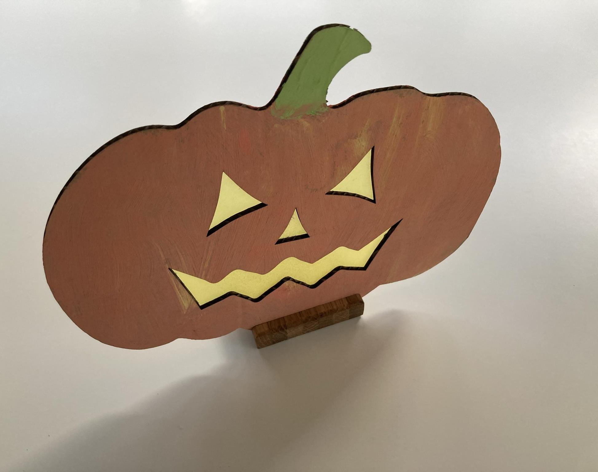 Halloween Tea Light Holder With Cardboard Pumpkin